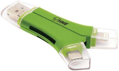 Misc. Accessories Hme Products ZPAP M70 HME IOS 4IN1 CARD READER USB C/MICRO 2.0 LIGHTING